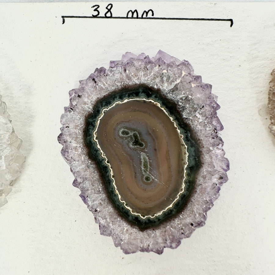 Genuine Amethyst, Agate, Quartz &amp; Green Jasper Stalactite Slices Flat - Perfect for Crafting Unique Jewelry - STS0023