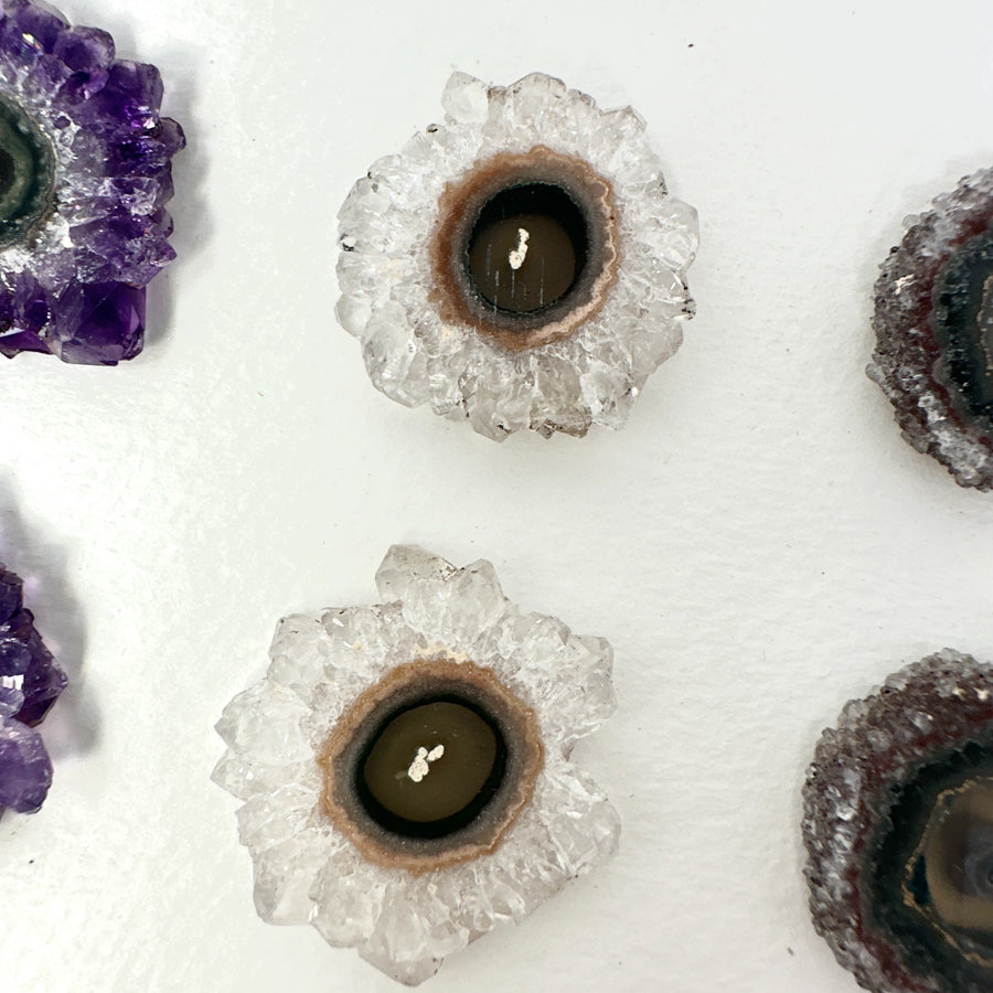 Unique Amethyst, Jasper &amp; Quartz Stalactite Slices Set - Natural Crystal for Handmade Jewelry - STS0004