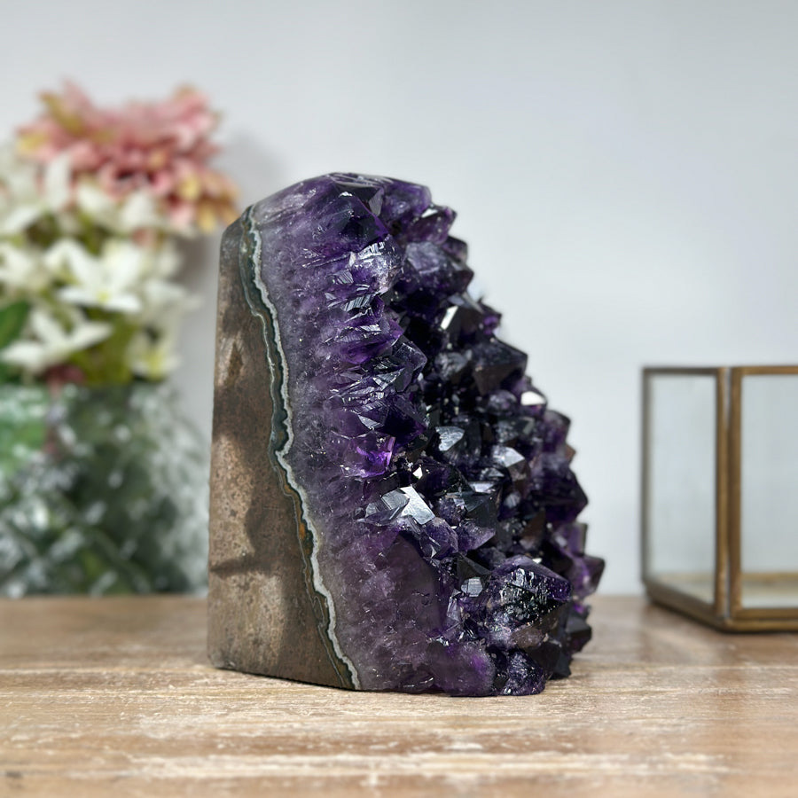 A+ Grade Natural Amethyst Cathedral, Deep Purple Crystals - CBP1054