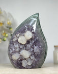 Amethyst & Green Jasper Stone Flame Carving - FST0142