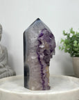 Amethyst & Agate Stone Tower with Calcite Inclusion  - STP0174