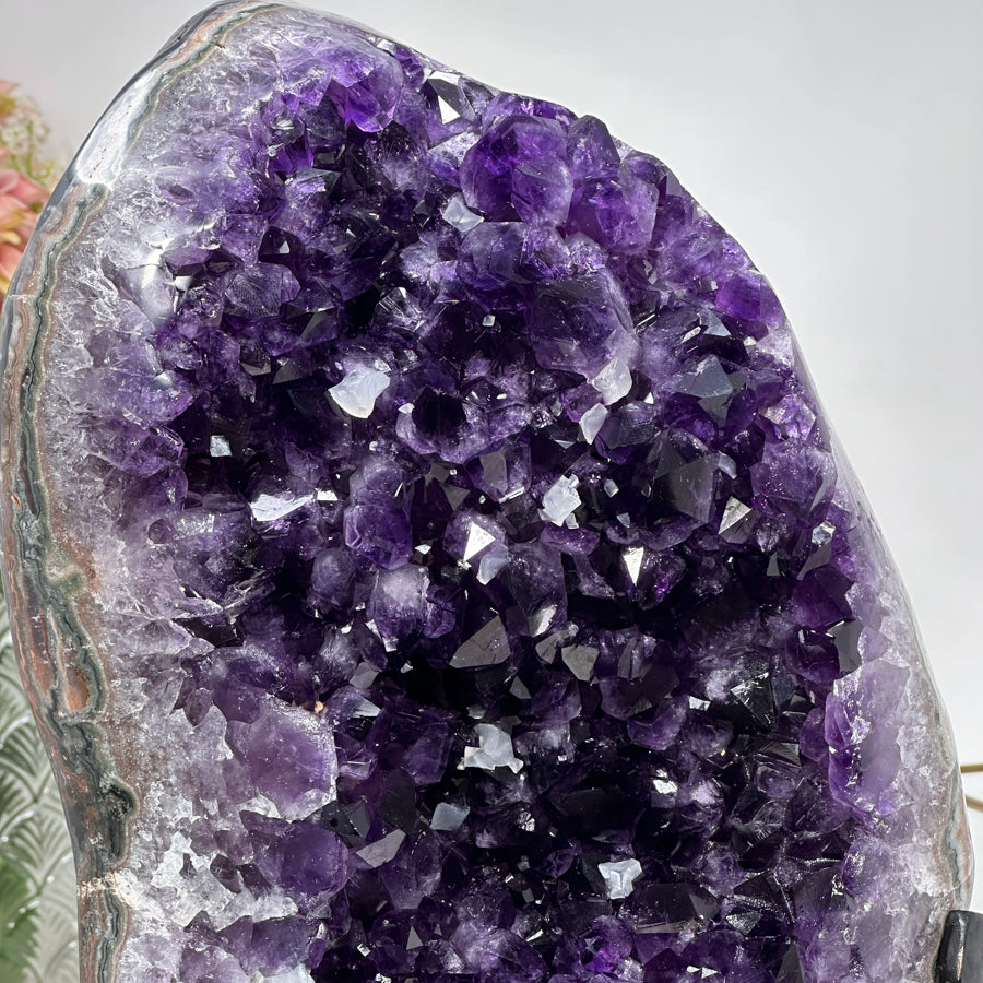 Premium Uruguayan Amethyst Geode with Large Purple Crystals – Ideal for Energy Work or Unique Gift - MWS0901