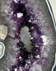 Stunning Natural Amethyst Geode with Large Crystals and Blue Agate Shell - MWS1353