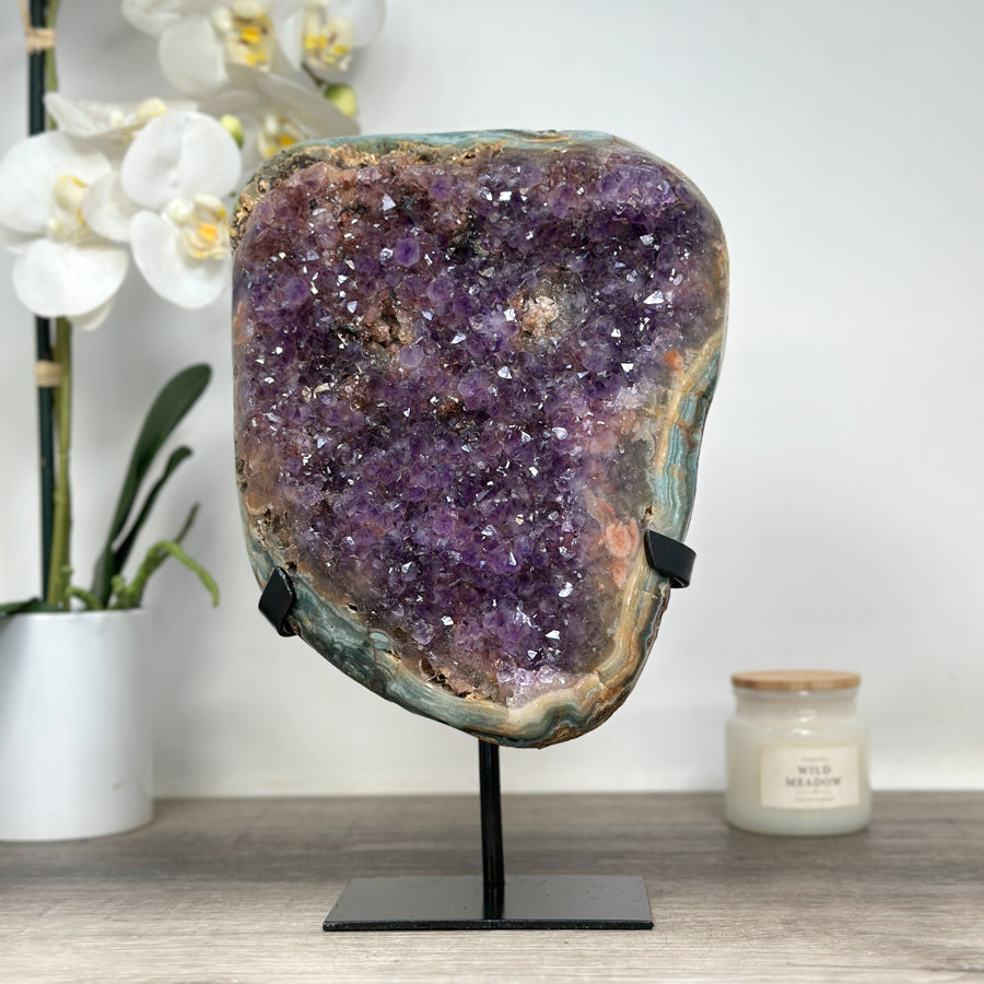 Stunning Amethyst &amp; Jasper Stone Crystal Specimen - MWS1668