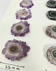 Unique Amethyst & Green Jasper Stalactite Slices Set - Natural Crystal for Handmade Jewelry - STS0030