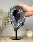 Outstanding Natural Blue Agate & Amethyst Geode - MWS1385