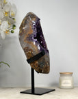 Stunning Natural Amethyst & Quartz Geode, Metallic Stand Included - MWS1530