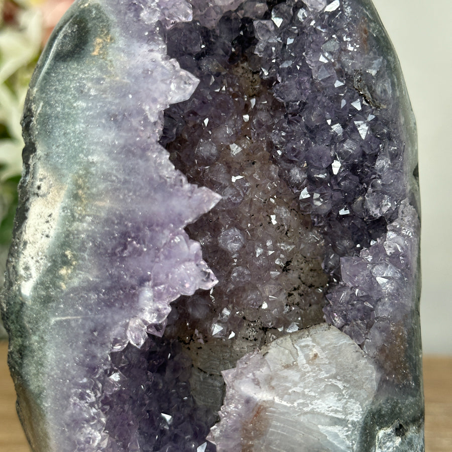 Beautiful Amethyst Geode with Unique Calcite Crystal Formation - MWS1056