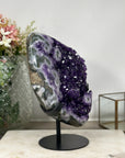 Outstanding Natural Amethyst Crystal Geode - Solid Metallic Stand Included - MWS0900