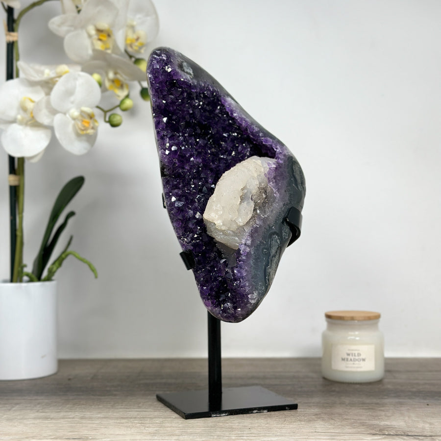 Natural Amethyst Geode with Beautiful Calcite Formations - MWS1718