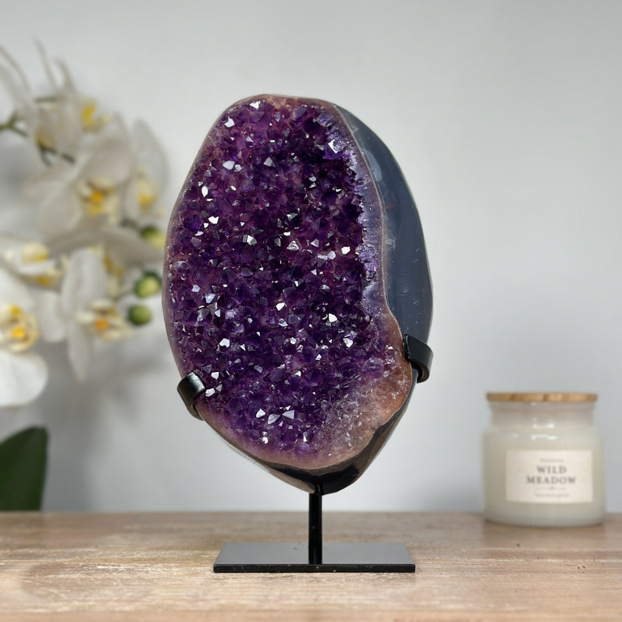 Unique Amethyst Crystal - Hand-Polished, Perfect for Spiritual Practices
