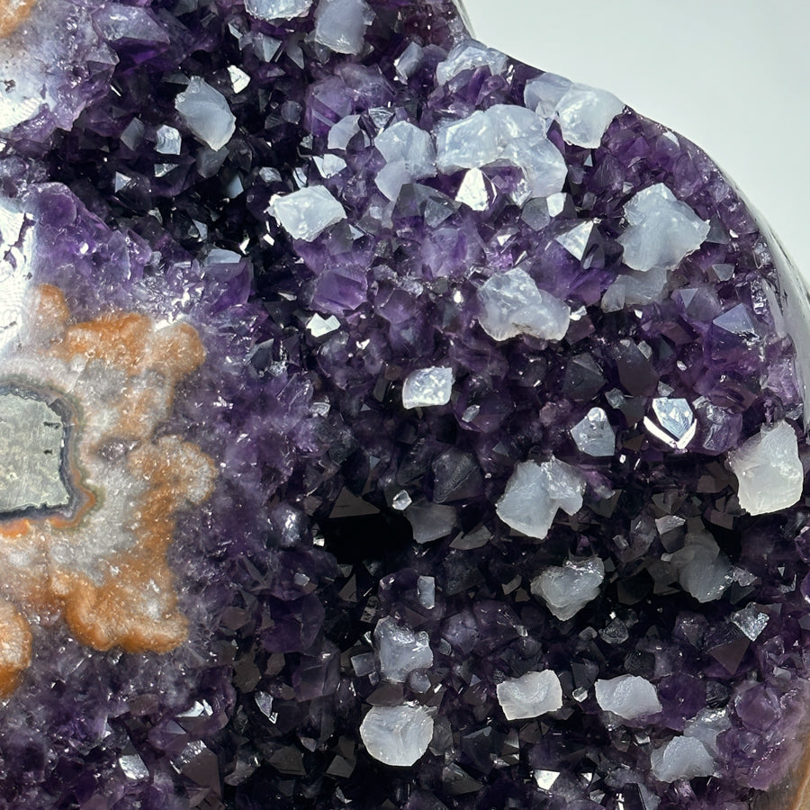 Unique Natural Amethyst and Jasper Stone Cathedral with Calcite Crystals - CBP0608