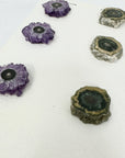 Genuine Amethyst & Green Jasper Stalactite Slices Flat - Perfect for Crafting Unique Jewelry - STS0028