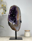 Stunning Natural Amethyst & Quartz Geode, Metallic Stand Included - MWS1530