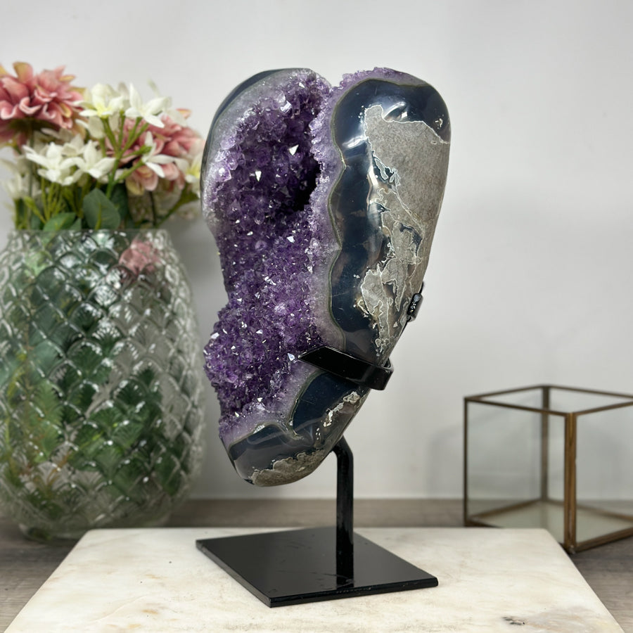 XXL Beautiful Amethyst &amp; Agate Natural Geode - Perfect Home Centerpiece - MWS0919