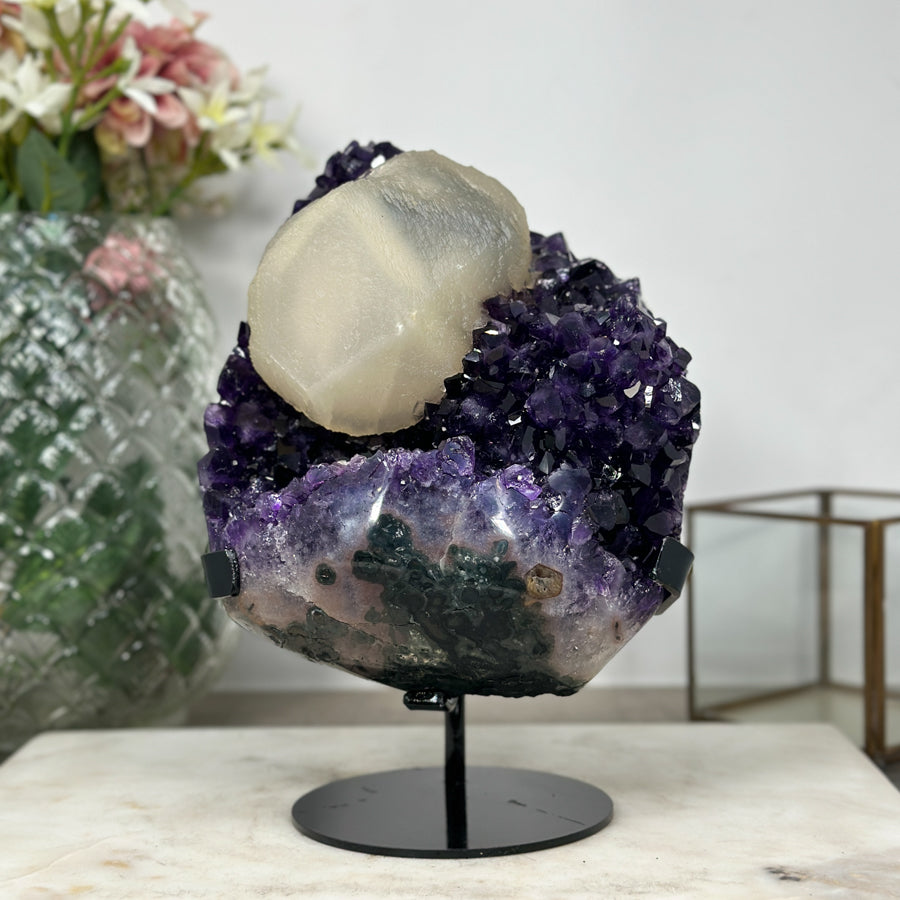 Beautiful Amethyst &amp; Calcite Specimen, Collector Grade Crystal - MWS0917