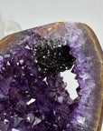 Natural Amethyst Geode with Black Hematite Formation - MWS1589