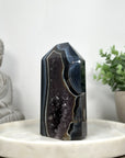 Unique Blue Banded Agate & Amethyst Stone Tower  - STP0181