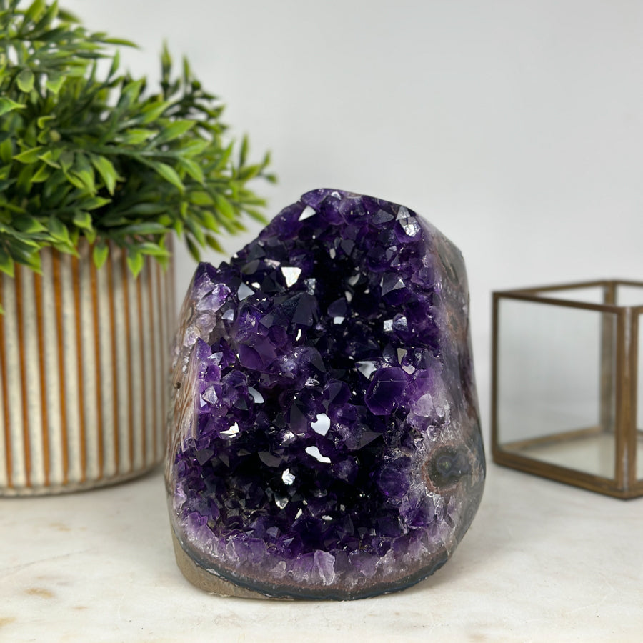 Natural Amethyst Cathedral with Beautiful Agate Shell - CBP1007