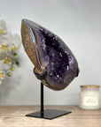 Beautiful Uruguayan Amethyst Geode with Blue Banded Agate Shell - MWS1662