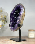 A Grade Natural Amethyst Geode, Metalic Stand Included - MWS1661