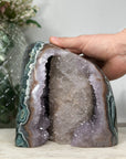 Natural Green Jasper & Amethyst Geode with huge Calcite Formation - CBP1070