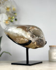 Natrual Quartz Geode with Metallic Stand - MWS1301