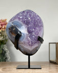 Agate & Amethyst Stone, Natural Amethyst, Blue Agate Shell, Handmade Polished, Minerals from Uruguay, High Quality Minerals, Southern Minerals