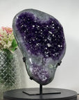 Large Deep Purple Amethyst Stone Geode with Calcite Formations - AWS0484