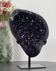 Stunning Amethyst Geode with Blue banded Agate Shell, Great for Spiritual Growth and Balance - MWS0957