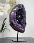 A grade Deep Purple Natural Amethyst Geode with agate Shell - MWS1601