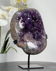 Unique Amethyst Geode with Stalactite Eyes & Deep Purple Crystals - MWS1585