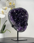 Top Grade Natural Amethyst Geode, Metallic Stand included - MWS1728