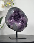 Natural Amethyst Geode with Handmade Stand, Ready to Display Specimen - MWS0106