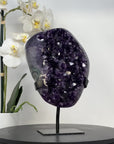 AAA Grade Natural Amethyst Cluster with Metal Stand - MWS1736