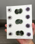 Unique Amethyst, Quartz & Green Jasper Stalactite Slices Set - Natural Crystal for Handmade Jewelry - STS0015