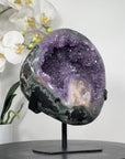 Natural Amethyst Geode with Green Jasper Shell - MWS0085