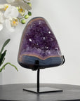 Stunning Amethyst, Jasper and Agate Geode - Metallic Stand Included - MWS1696