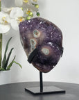 Natural Amethyst & Jasper Crystal Cluster with Metal Stand - MWS1357