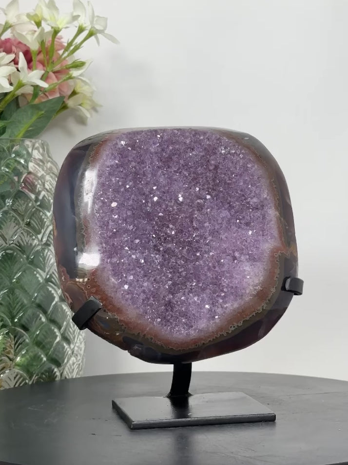 Natural Large Amethyst Geode, Stand Included - AWS1356