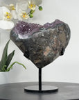 Natural Amethyst Geode, Metallic Stand Included - MWS1396