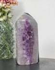 Stunning Natural Amethyst & Banded Agate Stone Tower  - STP0180