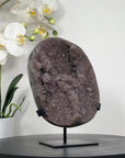 Natural Rainbow Amethyst Geode, Metal Stand Included - MWS0056