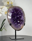 Natural Uruguayan Amethyst Geode with Handmade Metallic Stand - MWS1657