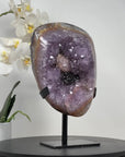 Rare Natural Amethyst Cluster with Black Hematite Formation - MWS1717