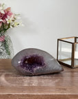 Stunning Amethyst & Quartz Stone Geode: An Eye-Catching Piece for Energy and Aesthetics - AMGE0170