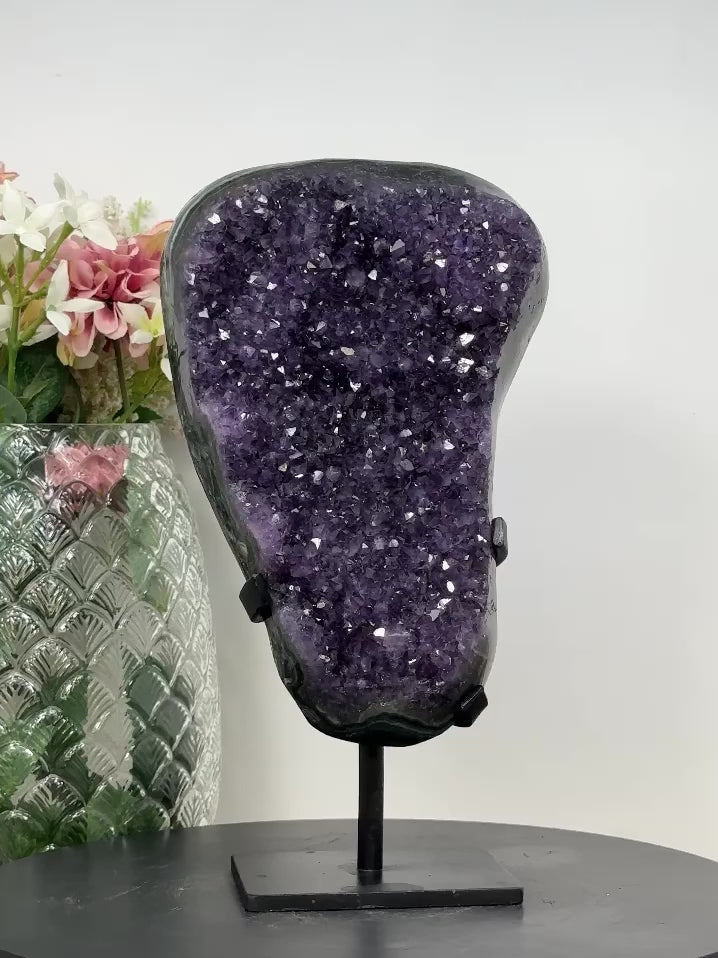 Large Natural Amethyst Stone Specimen with Jasper Shell - AWS0989