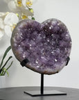 Large Amethyst Heart Carving with Metal Stand - HST0229