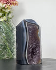 Unique Blue Banded Agate & Amethyst Stone Tower  - STP0181