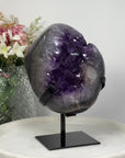 Magnificent Uruguayan Amethyst Geode on Metallic Stand - Elegant Display Piece - MWS0886